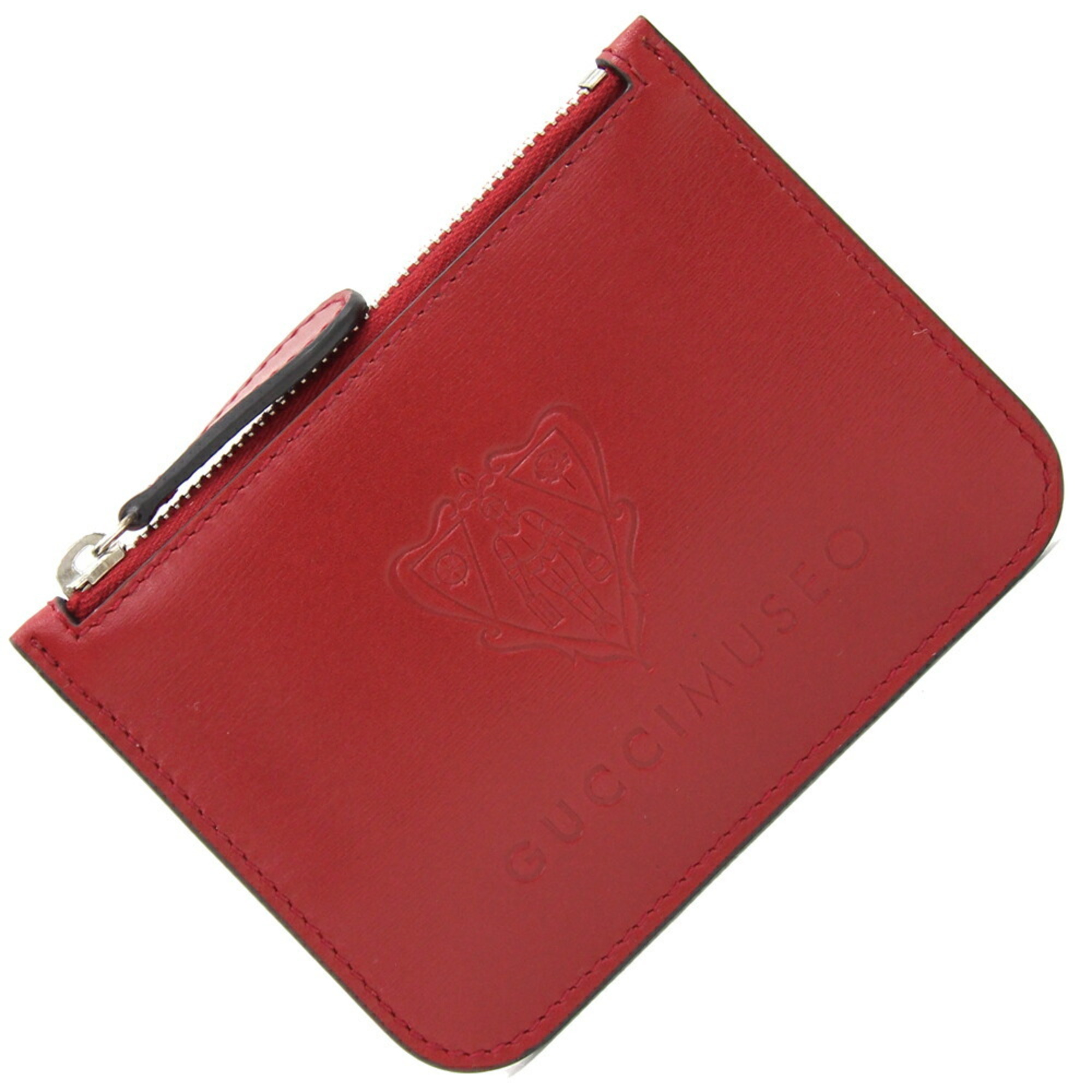 Gucci Coin Case Museo Micro Shima 283403 Red Leather Purse Gg Double G Card